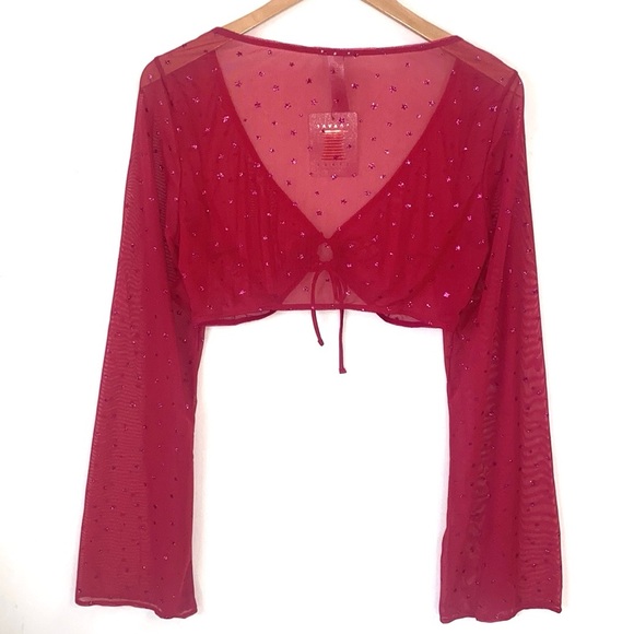 (B10) Savage X Fenty Gift Me More Red A Starry Night sleep top ONLY, Sz XL, NWT - Picture 10 of 14